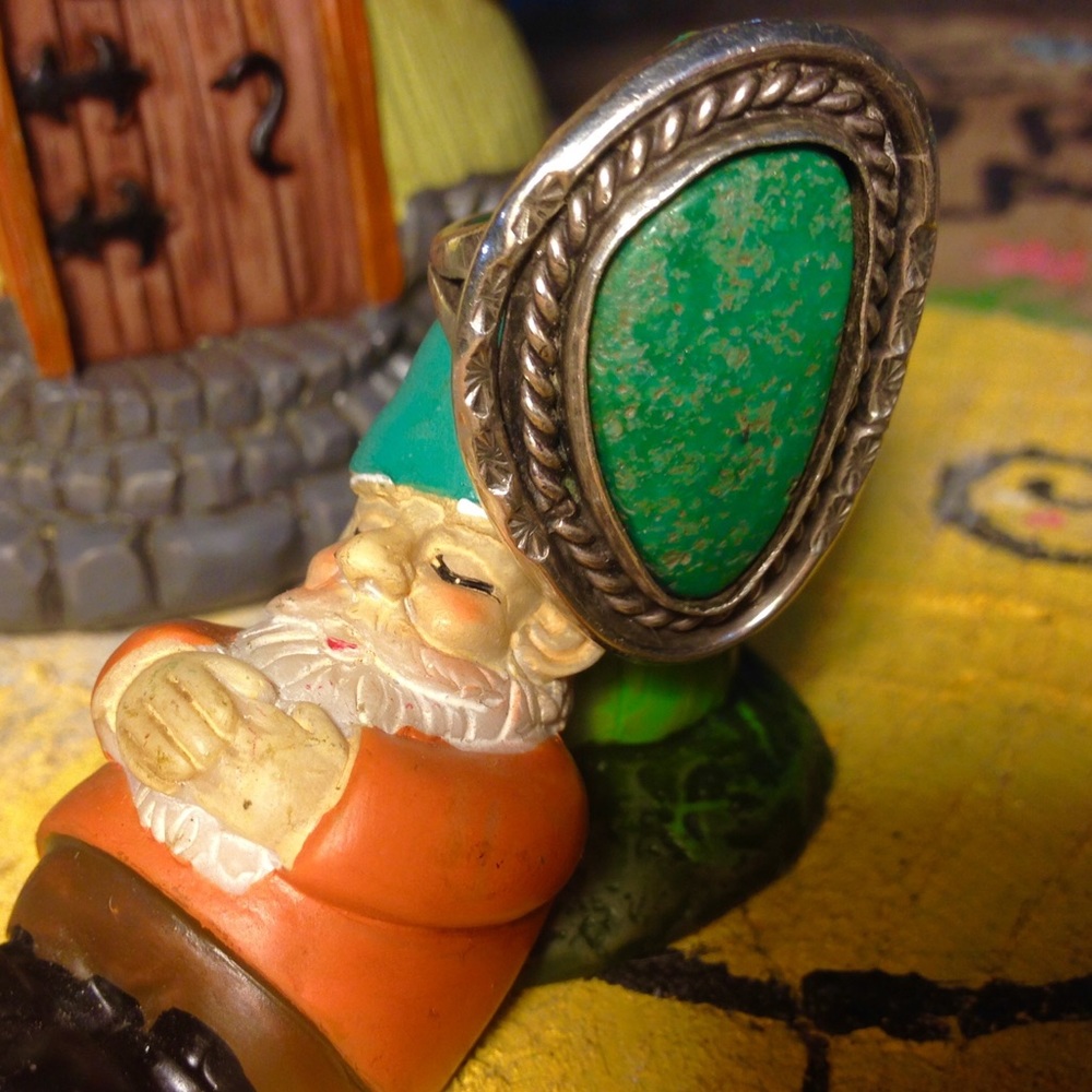 1970s vintage turquoise Navajo pinky ring - Picture 3 of 5